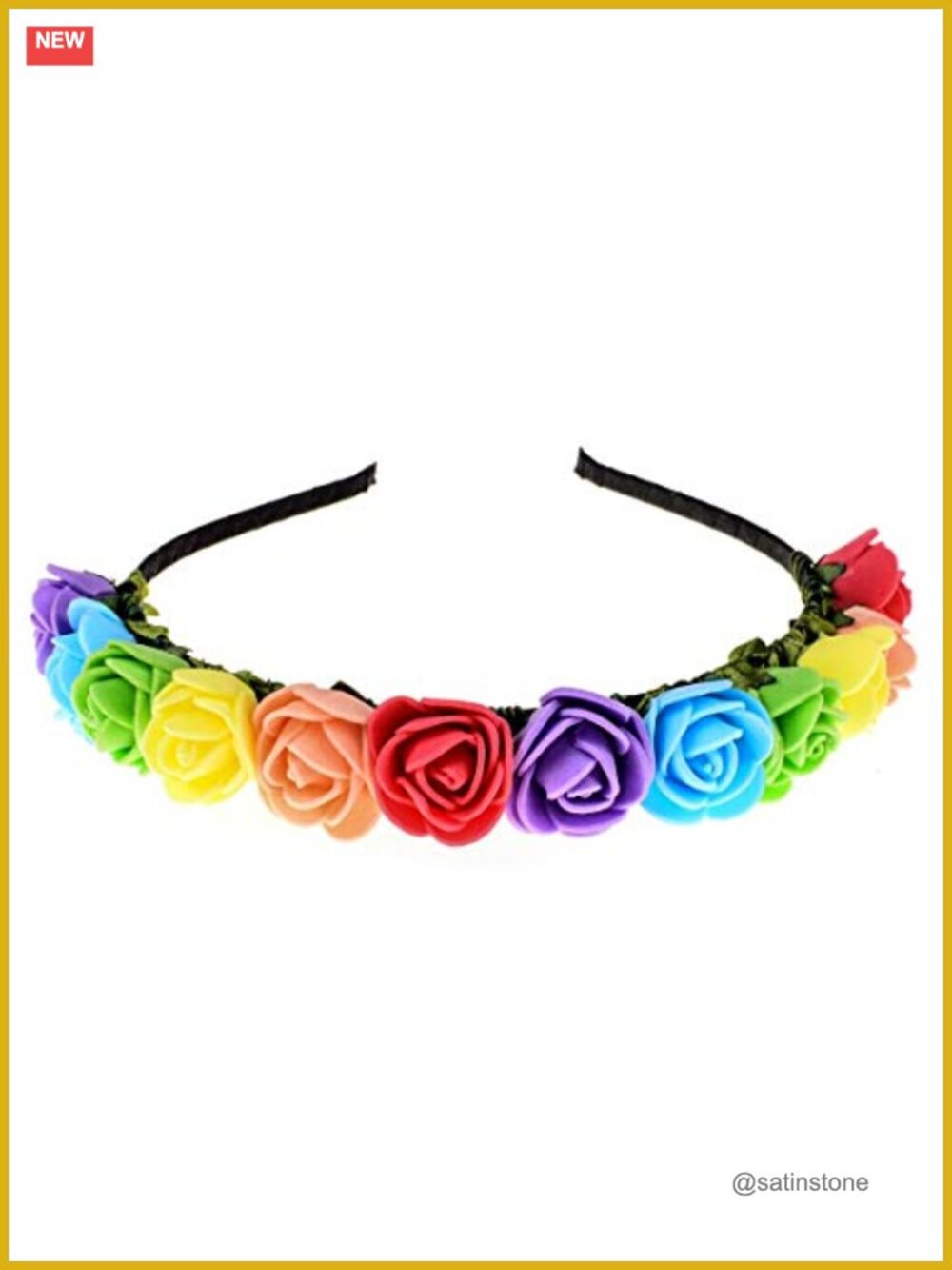 Boho Floral Crown Rose Flower Headband Hair Wreath PE Rose Wedding